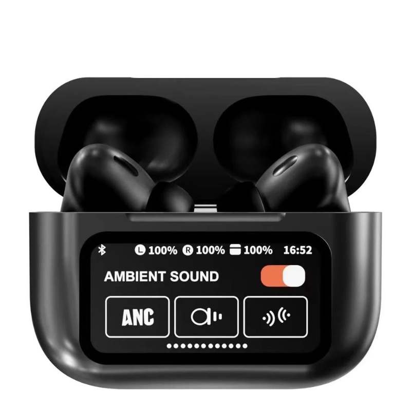Black A9 Pro ANC AirPods – Premium Wireless Earbuds - Image 2
