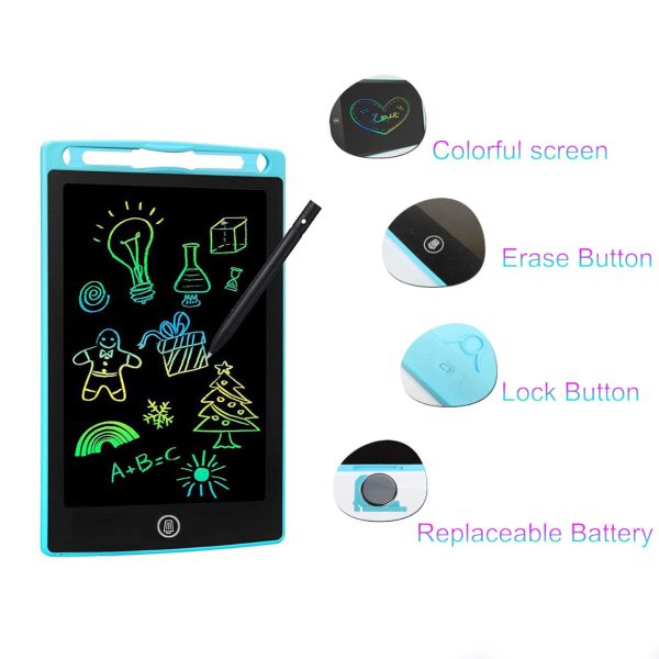 8.5-Inch Multi-Color LCD Writing Tablet | Reusable Drawing & Note-Taking Tool for Kids | Random Colors - Image 3