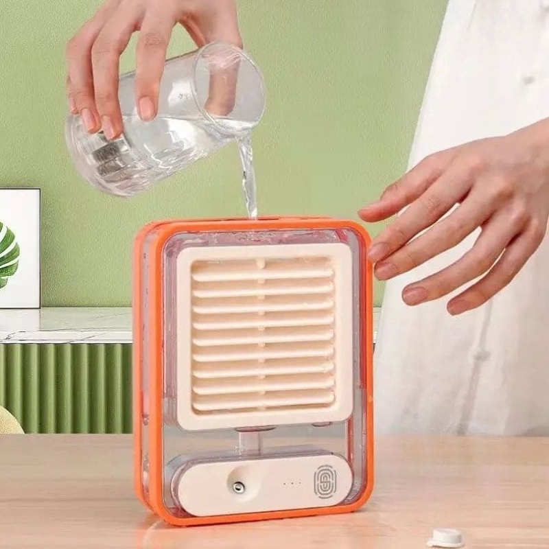 USB Air Cooler Fan – 3-Speed, Mist Spray, Rechargeable - Image 9