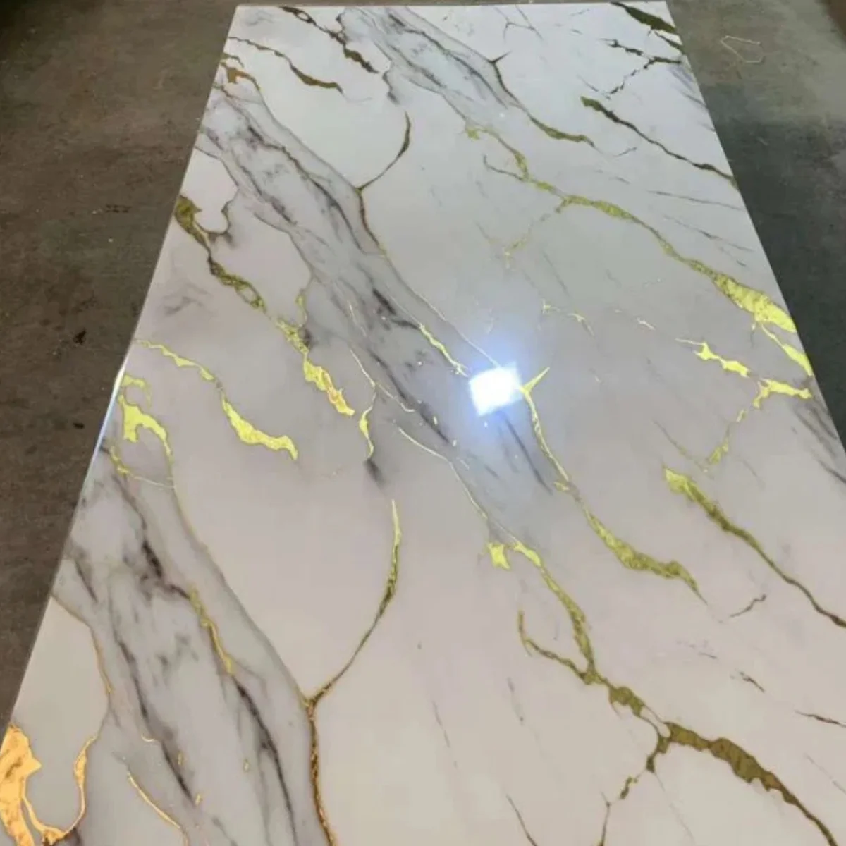 Marble Sheet Sticker 60x200cm | White, Grey & Gold