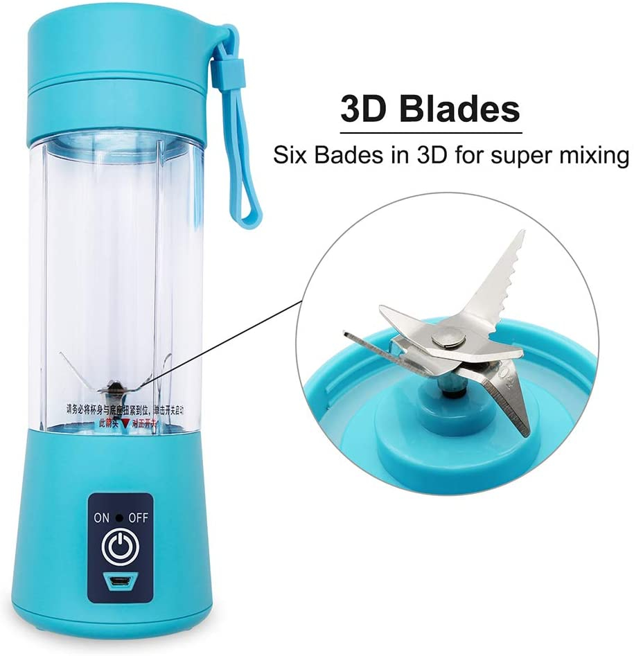 Portable 6-Blade USB Rechargeable Juicer Blender - Image 3