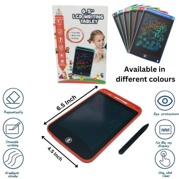 6.5-Inch Multi-Color LCD Writing Tablet | Reusable Drawing & Note-Taking Tool for Kids - Image 2
