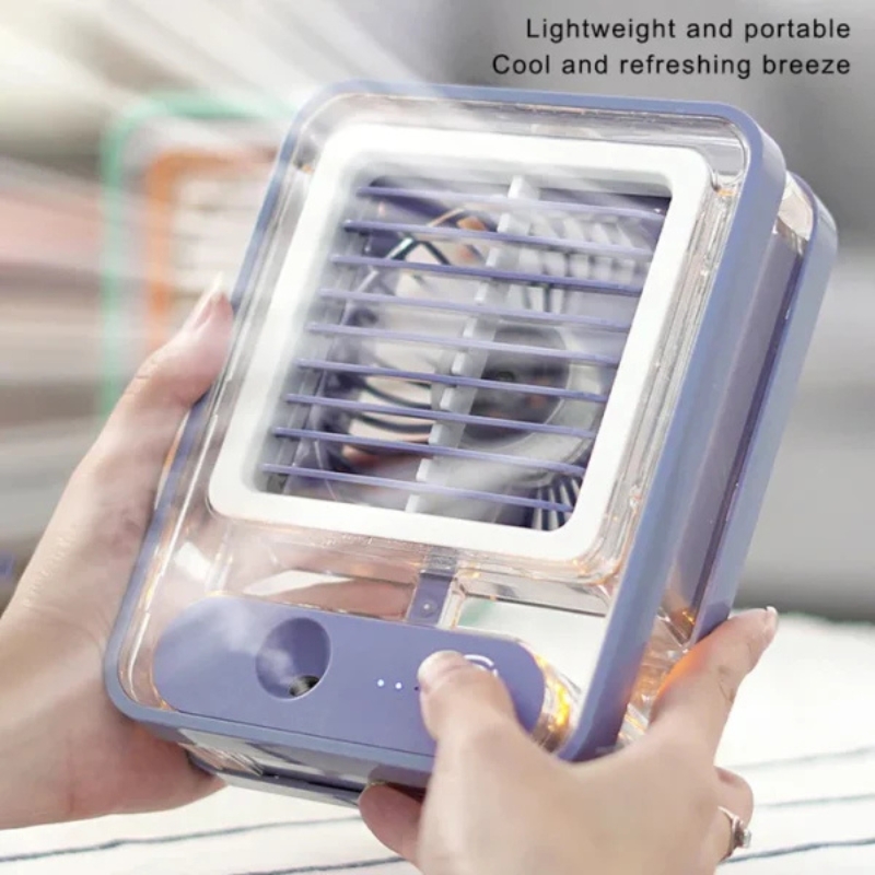 USB Air Cooler Fan – 3-Speed, Mist Spray, Rechargeable - Image 5