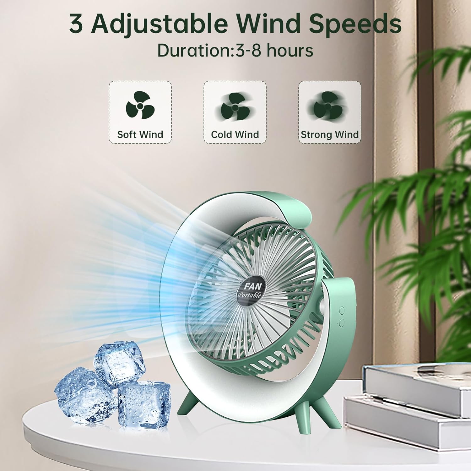 Colorful USB Rechargeable Desktop Fan - Image 9