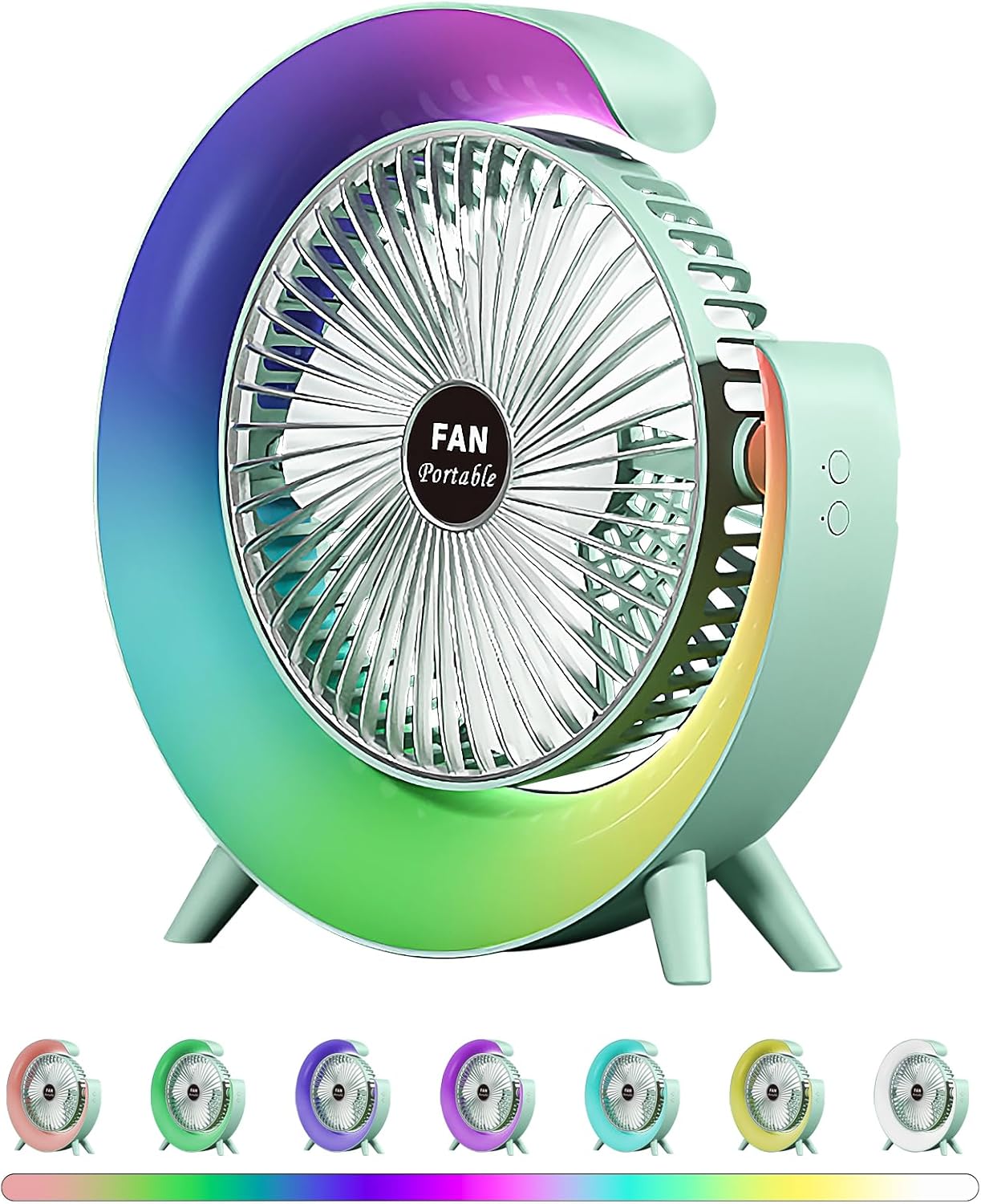 Colorful USB Rechargeable Desktop Fan - Image 6