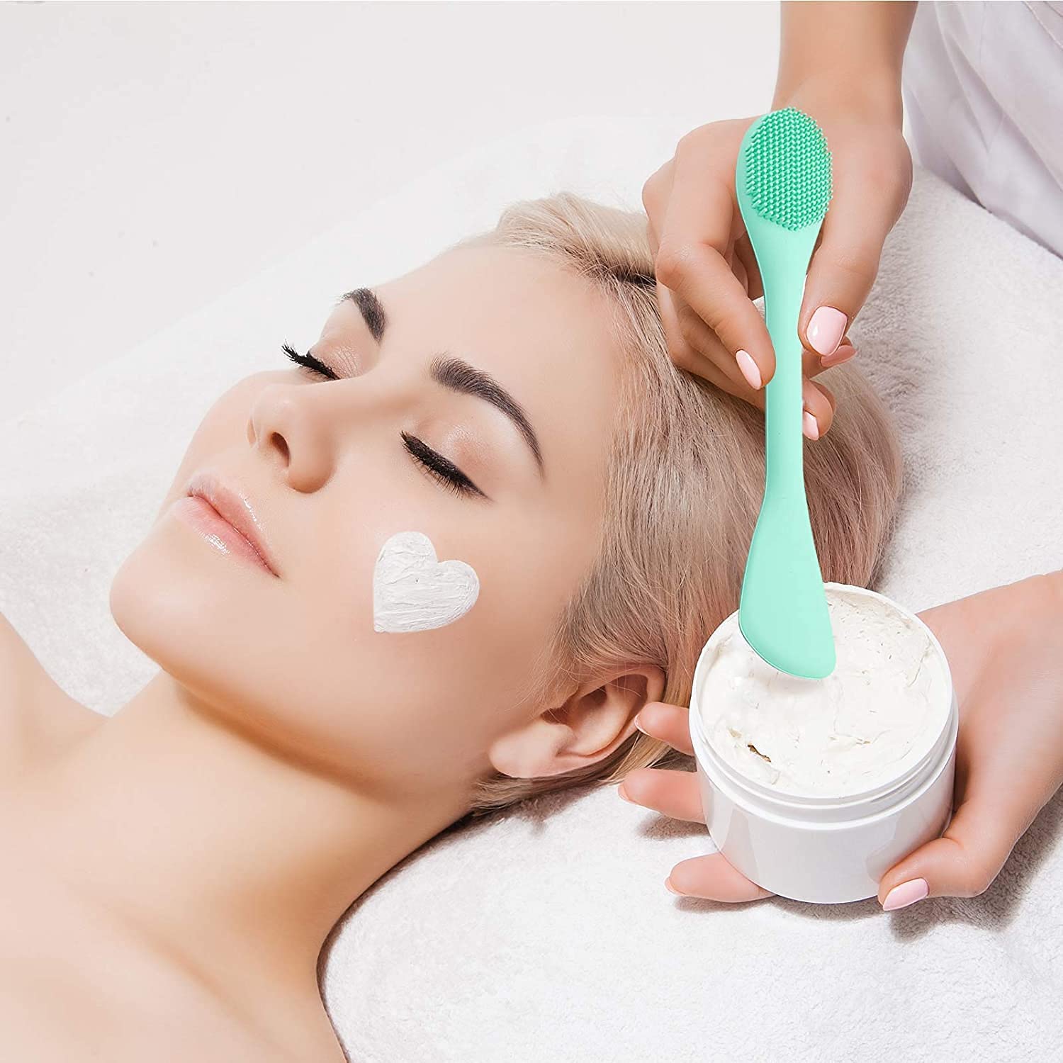 Double Ended Silicone Face Mask & Cleansing Brush | Soft Reusable Skincare Applicator | Pack of 2 - Image 5