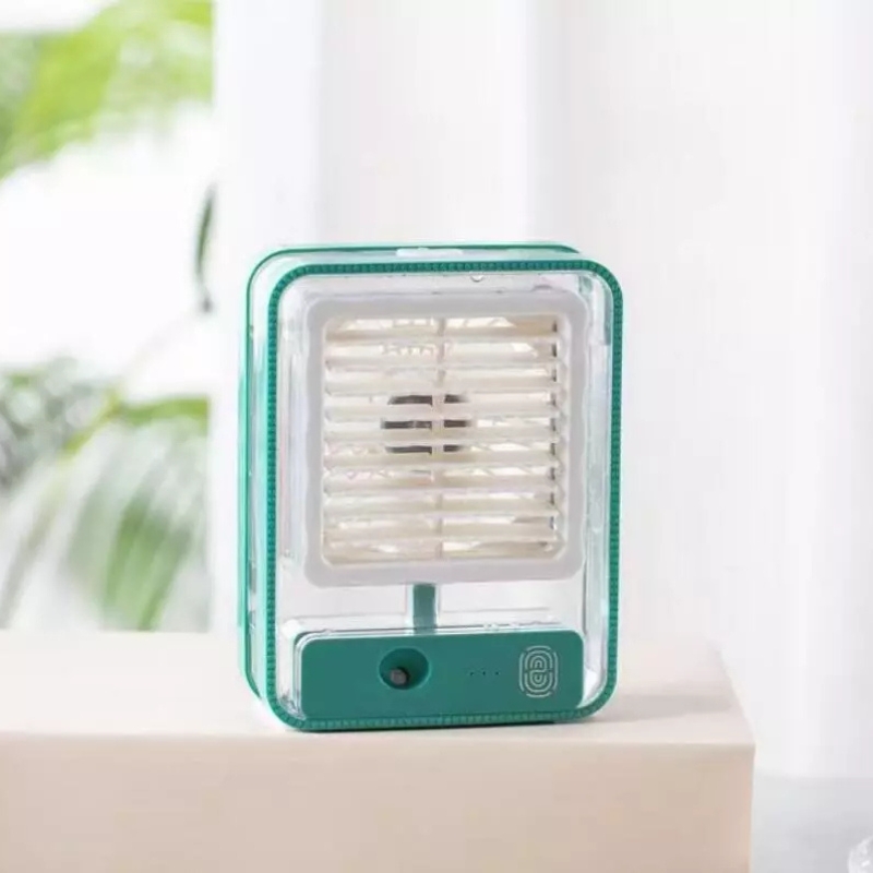 USB Air Cooler Fan – 3-Speed, Mist Spray, Rechargeable - Image 3