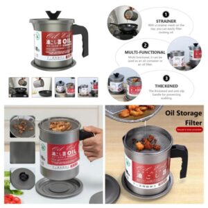 1.4L Fryer Oil Filter Pot Carbon Steel Jug