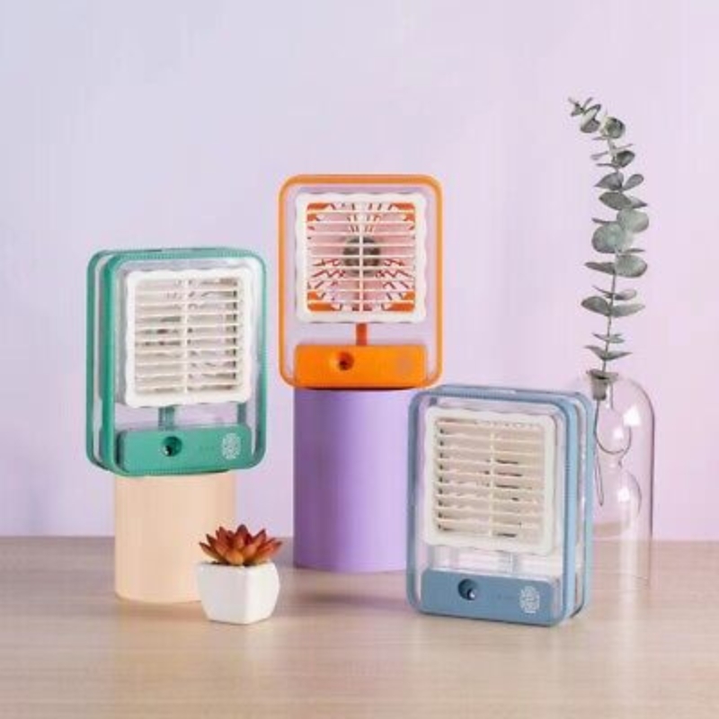 USB Air Cooler Fan – 3-Speed, Mist Spray, Rechargeable - Image 2
