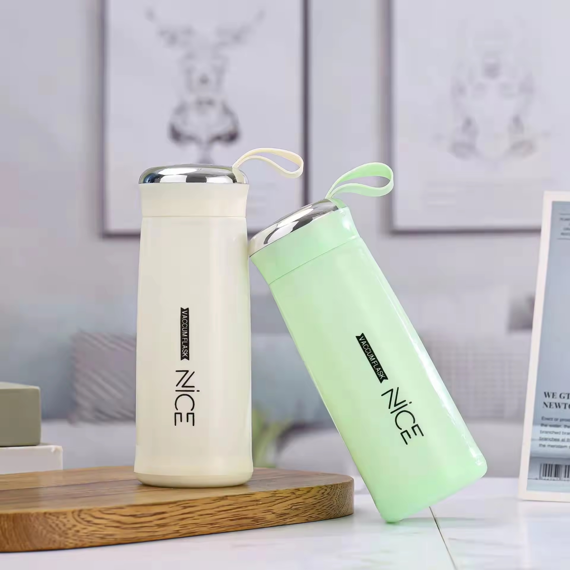 400ml Mini Flask Glass Water Bottle with Vacuum Insulation - Image 4