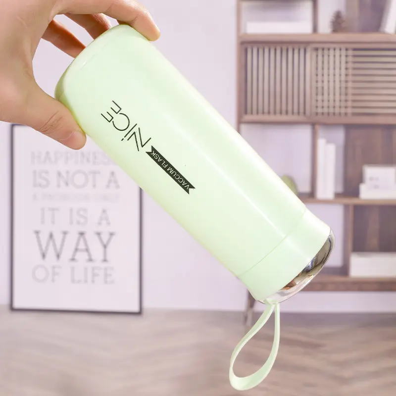 400ml Mini Flask Glass Water Bottle with Vacuum Insulation - Image 3