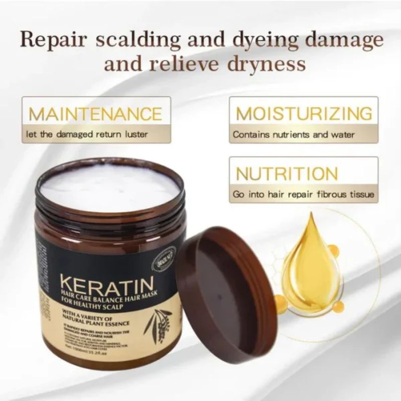 Brazil Nut Keratin Hair Mask 500ml | Nourishing, Strengthening & Smoothing Hair Treatment - Image 3