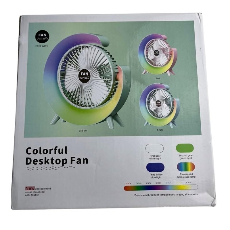 Colorful USB Rechargeable Desktop Fan - Image 8