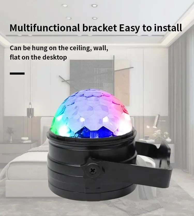 LED Disco Party Lights Crystal Magic Ball 3W RGB - Image 3