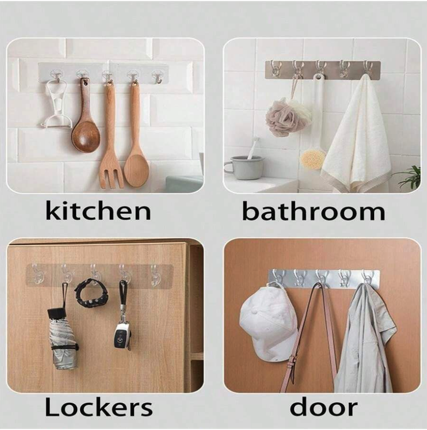 6-in-1 Heavy-Duty Self-Adhesive Wall Hooks - Image 3
