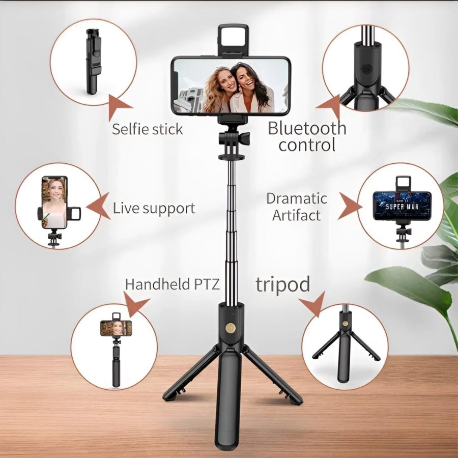 R1s Bluetooth Selfie Stick Tripod with Remote - Image 4