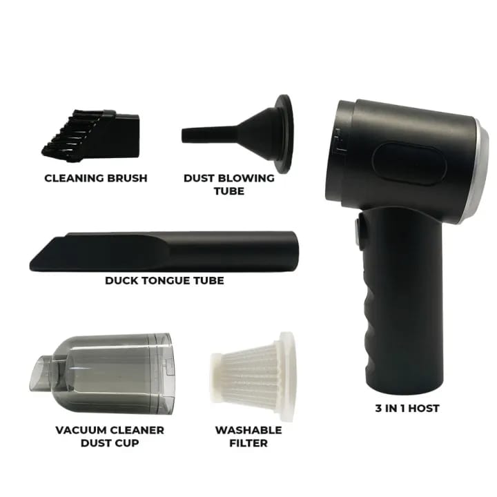 3-in-1 Portable Vacuum Cleaner, Duster & Air Blower - Image 2