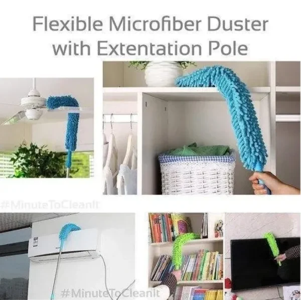 Flexible Micro-Fiber Duster With Telescopic Stainless Steel Handle - Image 4