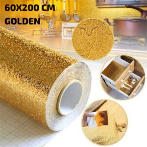 Golden Foil Kitchen Wallpaper Sticker | 60×200cm