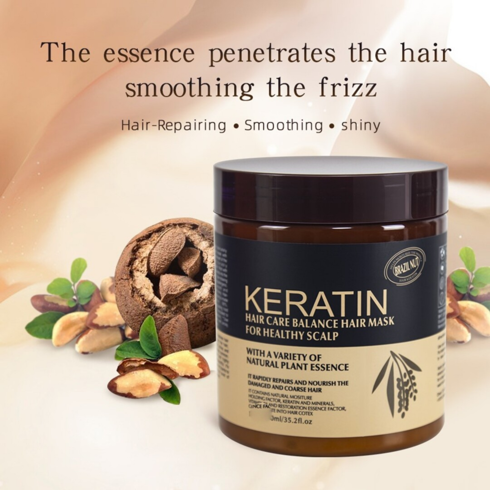 Brazil Nut Keratin Hair Mask 500ml | Nourishing, Strengthening & Smoothing Hair Treatment - Image 5