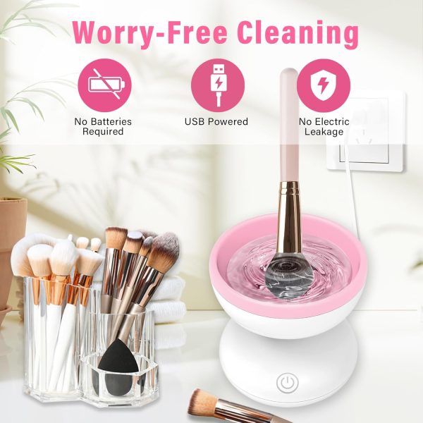 Electric Makeup Brush Cleaner Machine | Automatic USB Rechargeable Brush Washer - Image 8