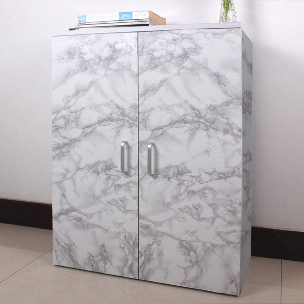 Marble Sheet Sticker 60x200cm | White & Dark Grey - Image 4
