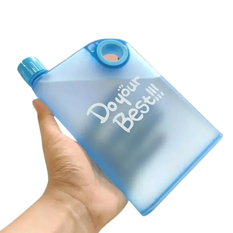 Blue Ultra Slim Notebook Style Water Bottle 380ml | Portable Memo Bottle for Travel, School & Office - Image 4