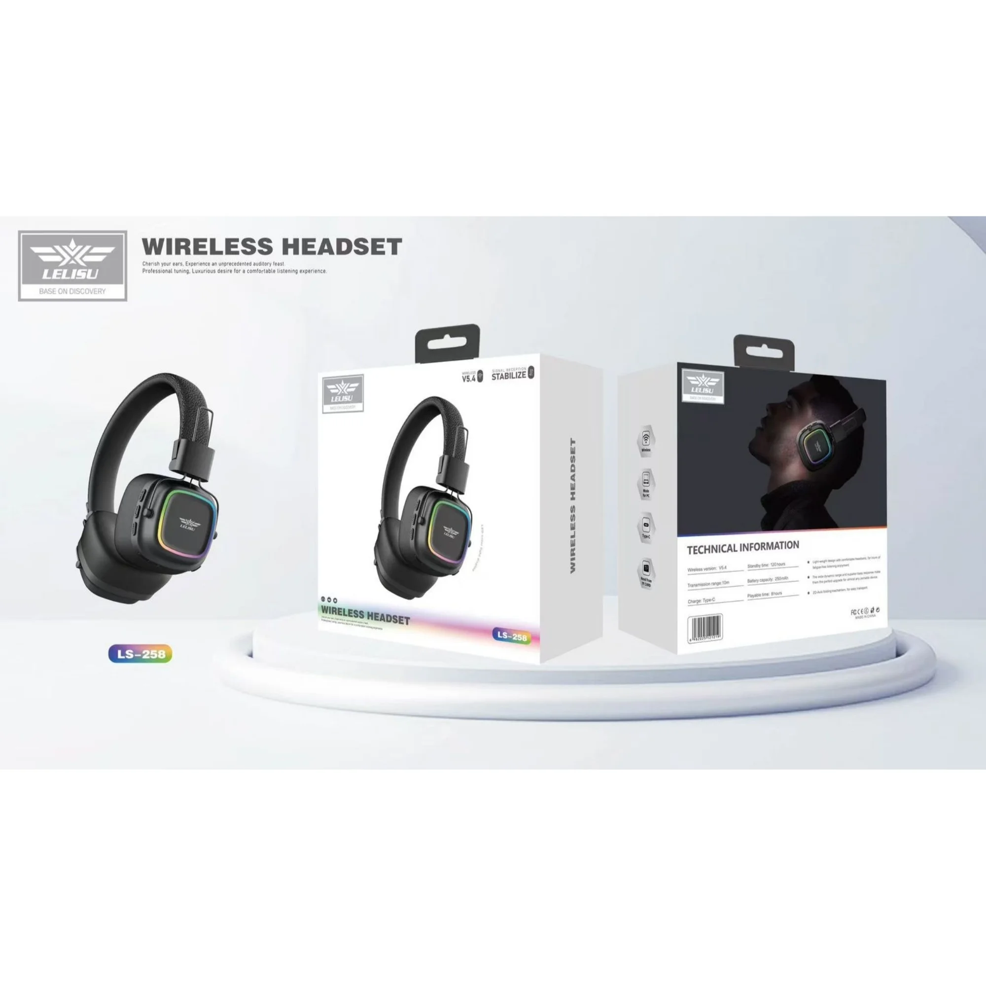 Lelisu LS-258 Wireless Stereo Headphones – Deep Bass Sound