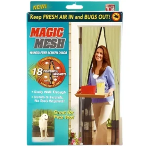 Hands-Free Retractable Magnetic Door Mesh | Magic Mesh Screen Door with Magnetic Closure