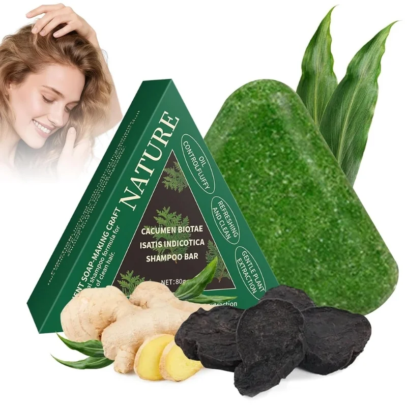 Nature-triangle-shampoo-bar-plant-based-herbal-hair-growth-soap - Image 9