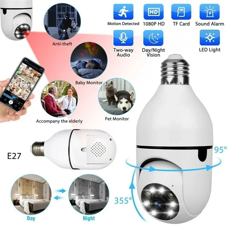 Speed-X Bulb Camera 1080P WiFi 360° Panoramic Security Camera - Image 4