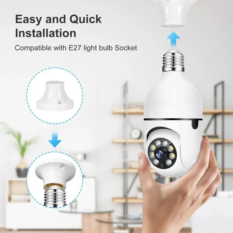 Speed-X Bulb Camera 1080P WiFi 360° Panoramic Security Camera - Image 5
