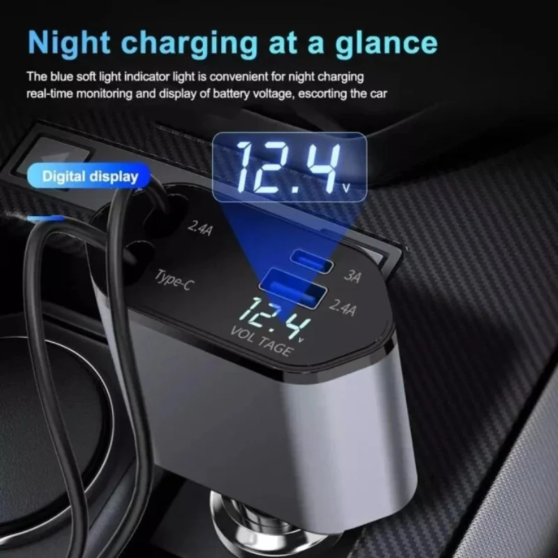 4-in-1 Retractable Car Charger - Image 4