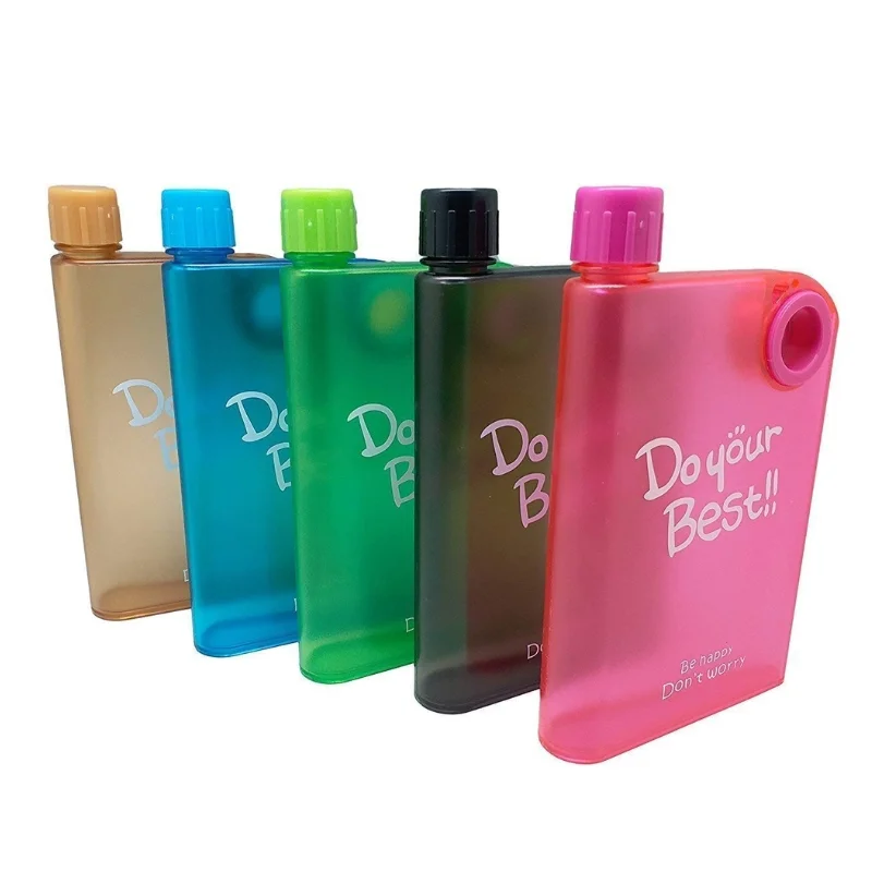 Blue Ultra Slim Notebook Style Water Bottle 380ml | Portable Memo Bottle for Travel, School & Office - Image 2