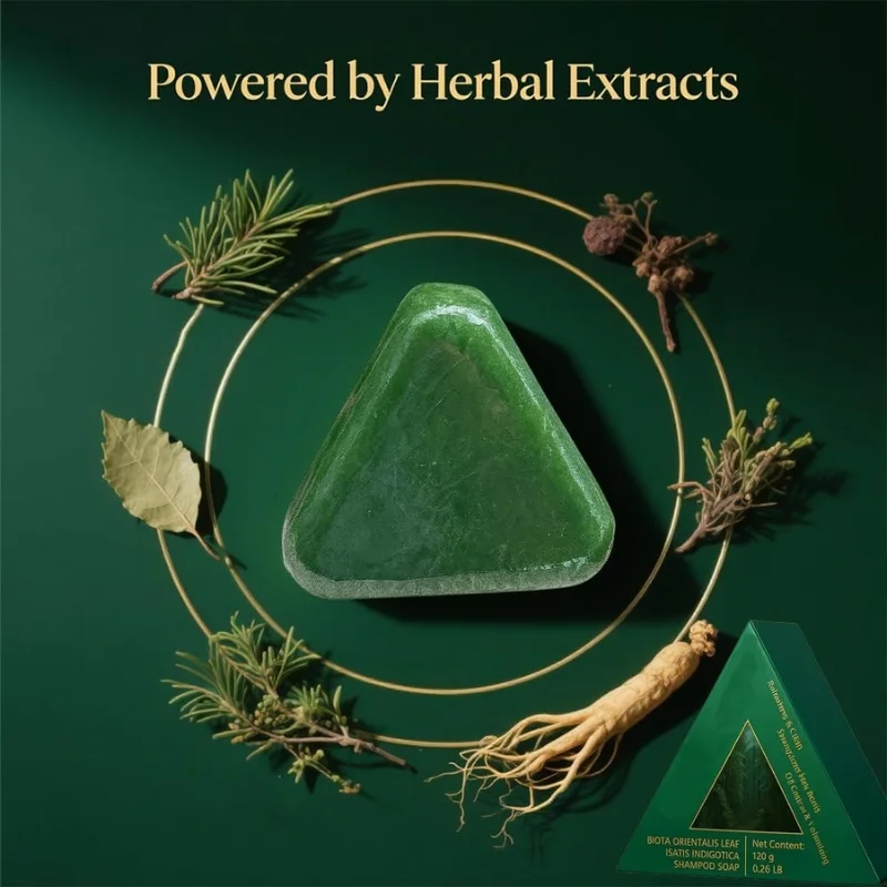 Nature-triangle-shampoo-bar-plant-based-herbal-hair-growth-soap - Image 7