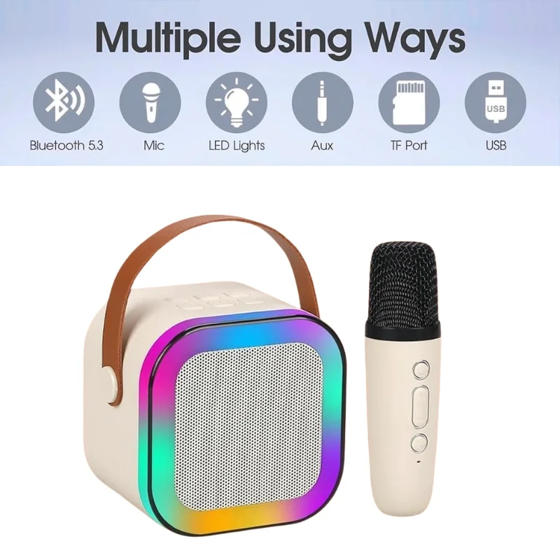 Karaoke Portable Wireless Bluetooth Speaker with Microphone Sound System - Image 2