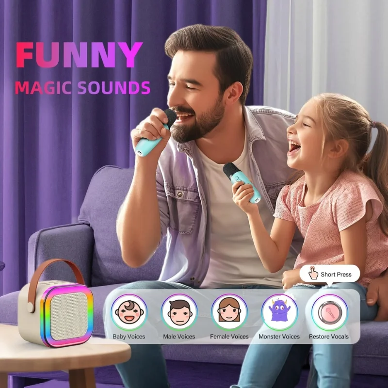Karaoke Portable Wireless Bluetooth Speaker with Microphone Sound System