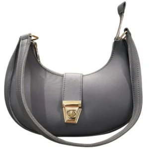 Luxury Faux Leather Shoulder Bag | Dark Gray