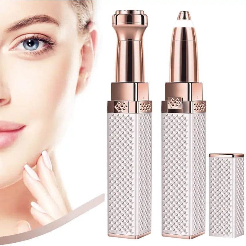 2-in-1 Flawless Facial Hair Remover & Eyebrow Trimmer Silver Color - Image 2