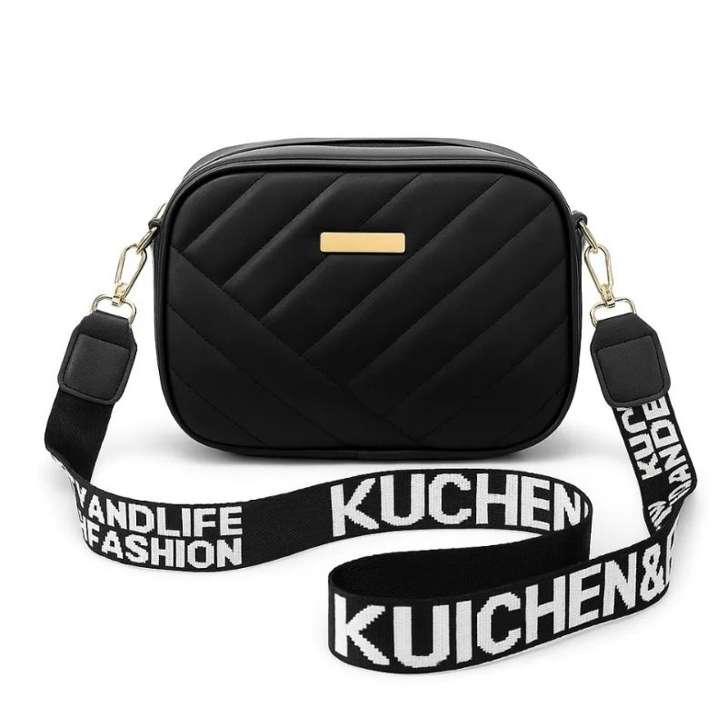 Black Leather Handbag for Girls