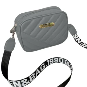 Gray Leather Handbag