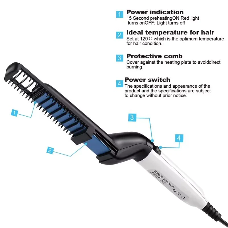 Hair & Beard Straightener Comb for Men - Image 5