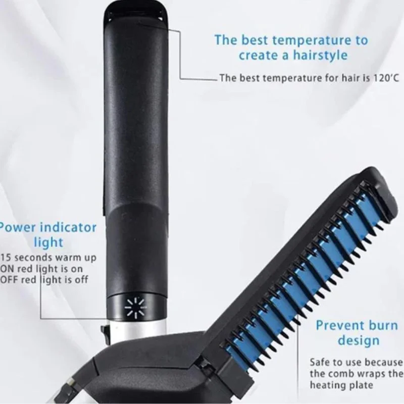 Hair & Beard Straightener Comb for Men - Image 6