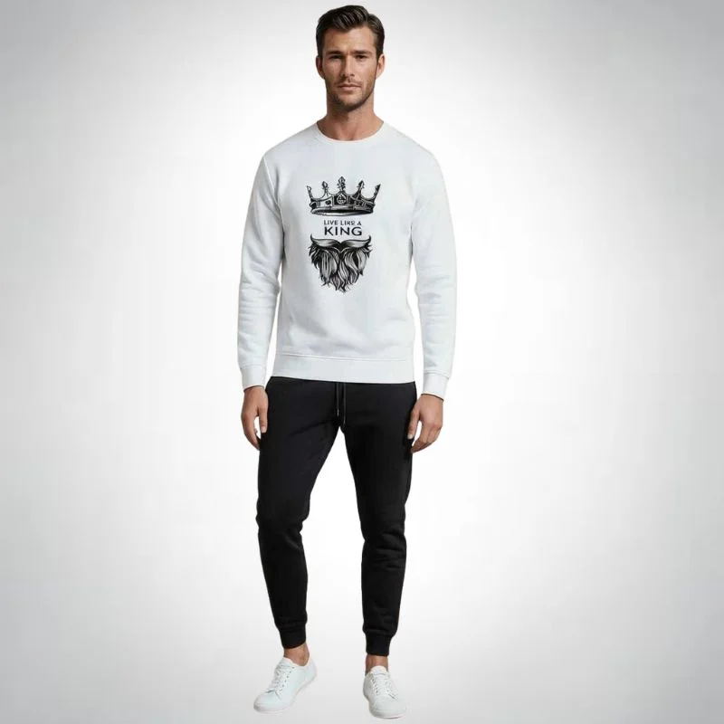 KING Printed White Tracksuit Sweatshirt & Trouser - Image 2