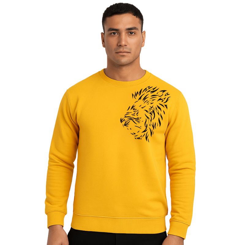 LION Printed Yellow Tracksuit Sweatshirt & Trouser