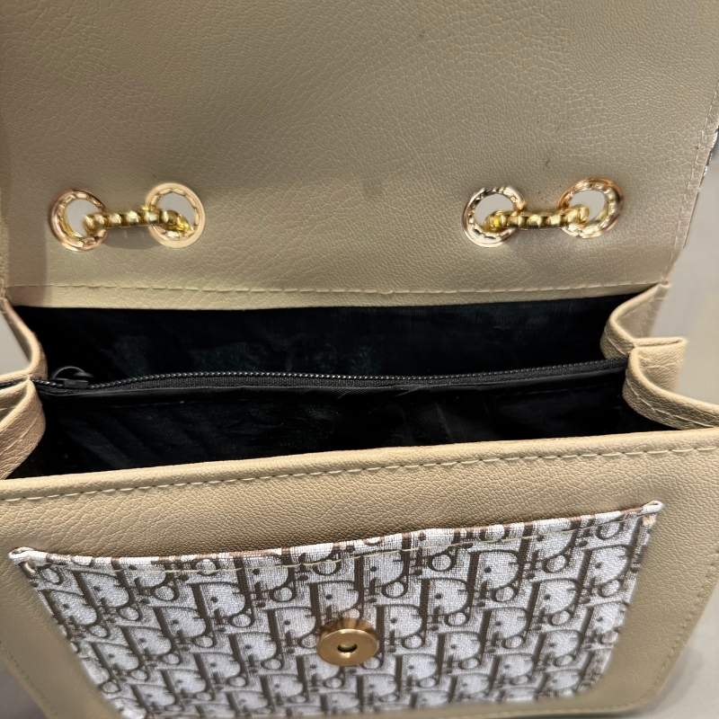 Beige | Dior Oblique Canvas & Leather Flap Clutch | Luxury Designer Handbag for Women - Image 5