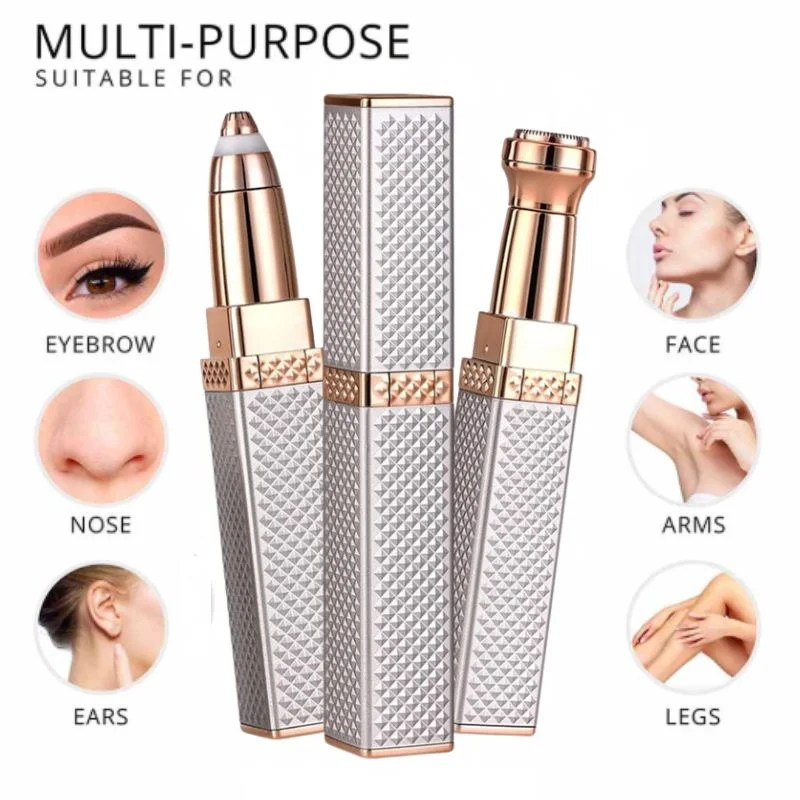 2-in-1 Flawless Facial Hair Remover & Eyebrow Trimmer Silver Color - Image 7