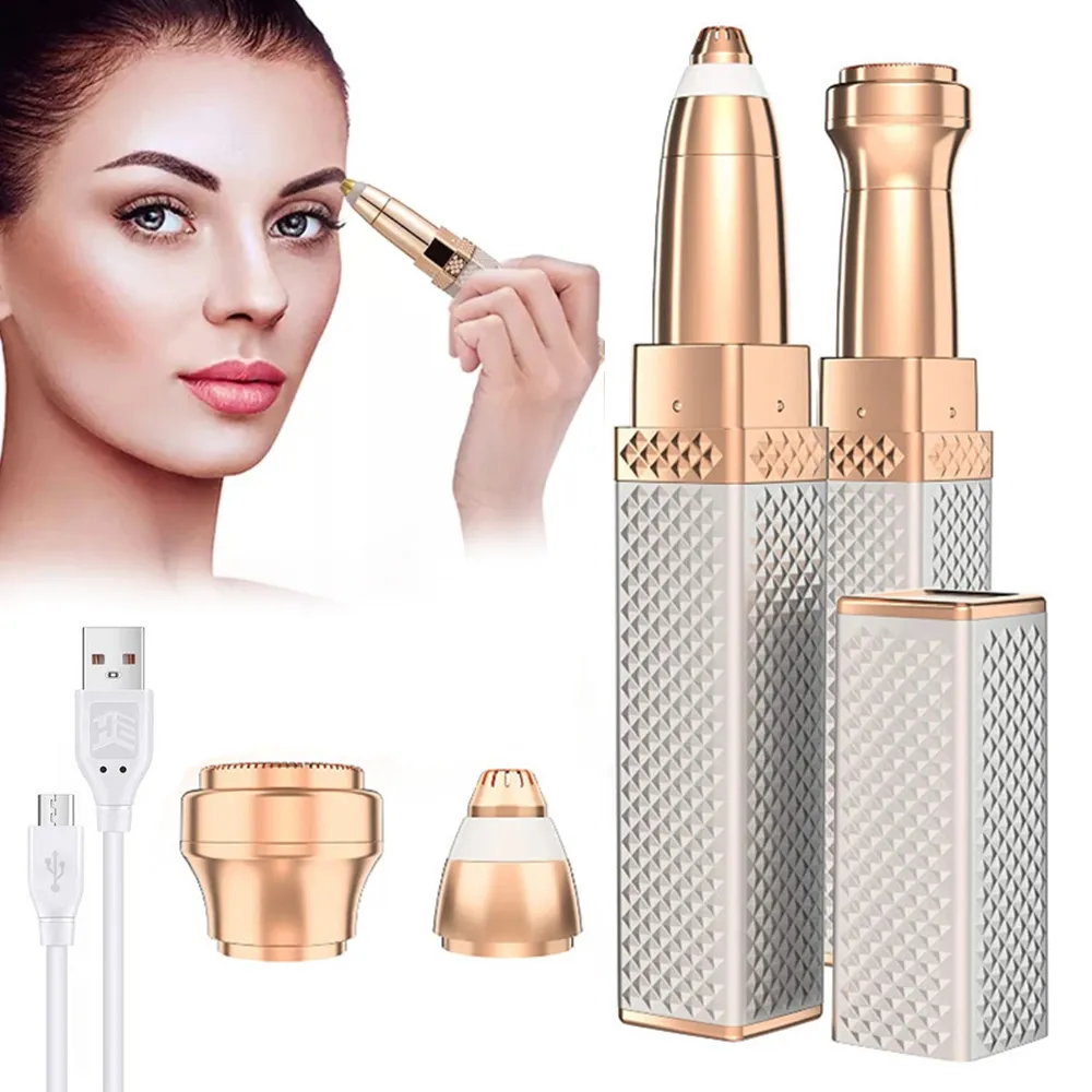 2-in-1 Flawless Facial Hair Remover & Eyebrow Trimmer Silver Color - Image 3